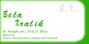 bela kralik business card